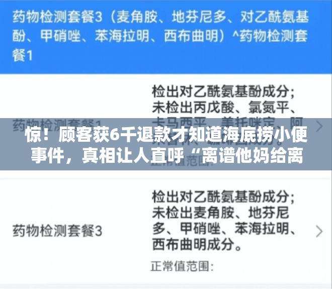 顾客获6千退款才知道海底捞小便事件